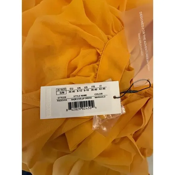 NWT Andrea Iyamah Sade Cover-Up Maaxi Dress Marigold Women's Size S/M Beach Swim - Picture 4 of 4